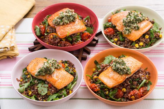 Seared Salmon dinner photo via Blue Apron