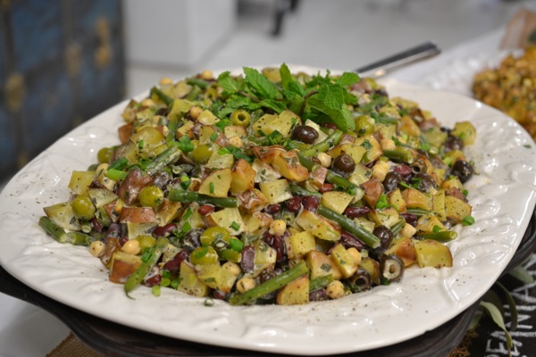 Mediterranean potato salad at the potato banquet at Hoff Farm